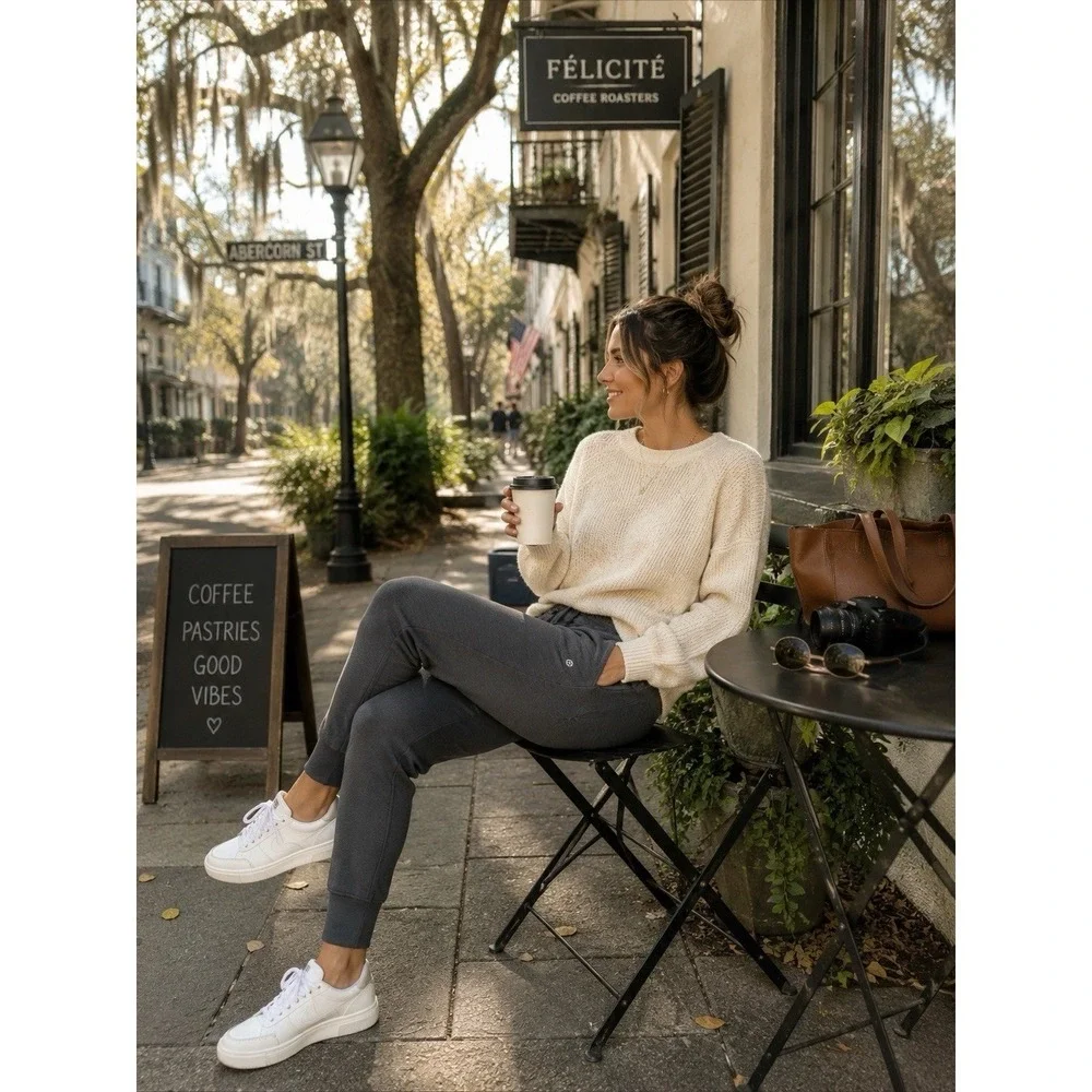 Lululemon Scuba Jogger Gray Fleece Lined Sweatpants Women's 4 Zip Pocket